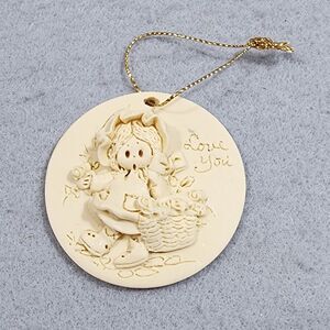 GRANDDAUGHTER LOVE YOU Girl Teddy Bear Christmas Tree Ornament Vintage La Berge